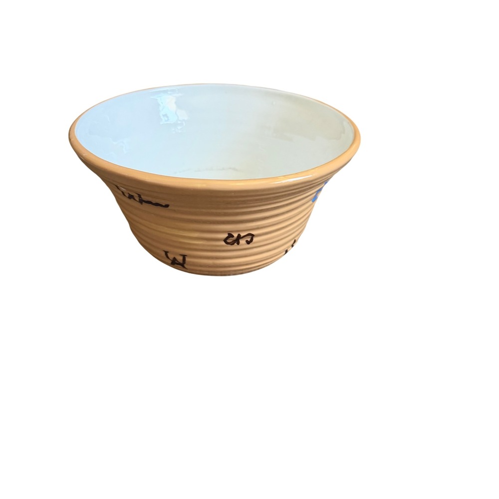 Storyteller Arts Rachel Elizondo Ceramic Mixing Bowl Western Cattle Brand Tan - Picture 2 of 6